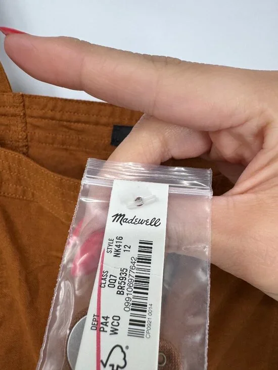 Madewell Button-Front Puff-Sleeve Midi Dress Size 12 NWT - Picture 8 of 16